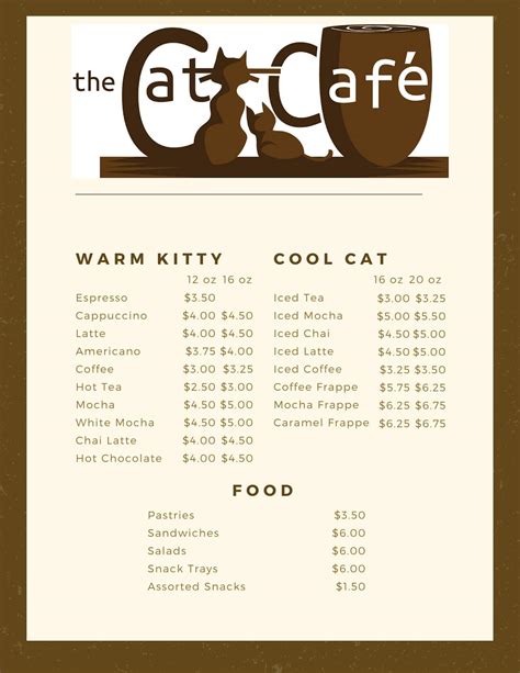 Our Menu | The Cat Cafe