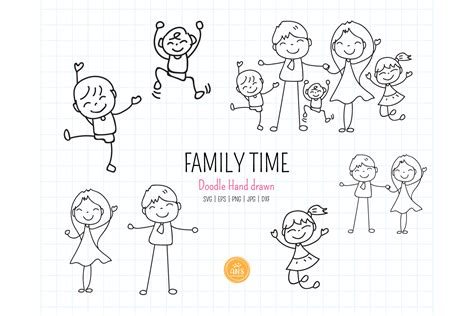 7 Family Stick People SVG Graphic by AN8DesignHappiness · Creative Fabrica