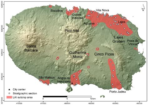 2. Outcropping areas of the Lajes-Angra Ignimbrite Formation and ...