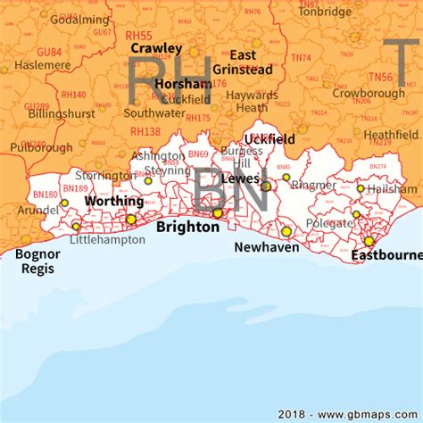 Brighton And Hove Postcode Map