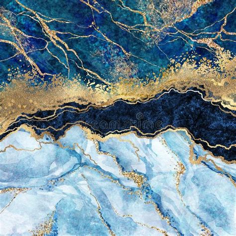 Abstract background, blue marble, fake stone texture, liquid paint ...