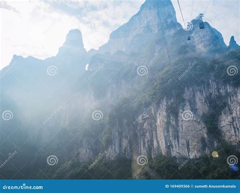 Beautiful Tianmen Mountain View from Cable Car To Tianmen Mountain ...