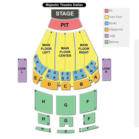 Seating Chart | Majestic Theatre | Dallas, Texas