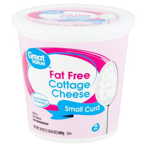 Great Value Fat Free Small Curd Cottage Cheese, 24 oz - Walmart.com ...