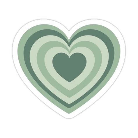 Sage Green Heart Sticker - Decorate Your Life with Style