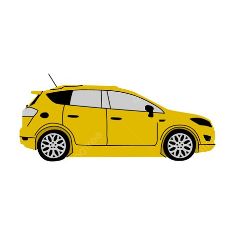 Yellow Car Side View Flat Style Isolated, Car Design, Car Vector, Car ...