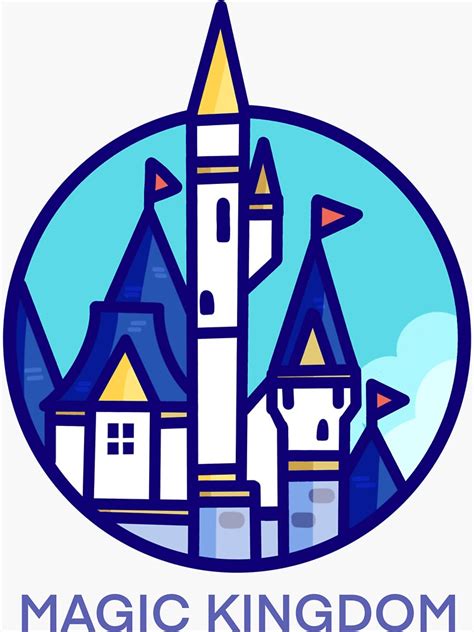 "Magic Kingdom (Classic White)" Sticker by Augscord | Redbubble