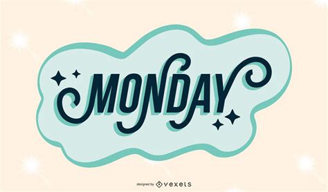 Monday Lettering Design Vector Download