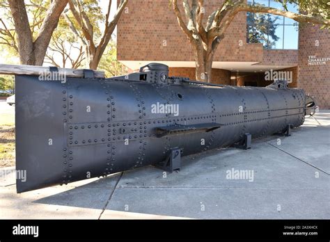 Civil War Submarine Hunley Model in Front of Museum Stock Photo - Alamy