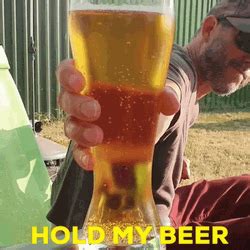 Waiter Carrying Beer Glasses Hold My Beer GIF | GIFDB.com