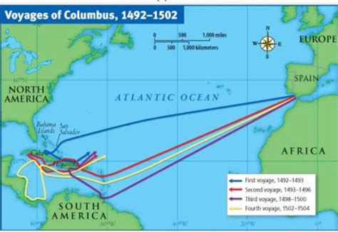 Christopher Columbus Voyages Map Activity - Sixteenth Streets