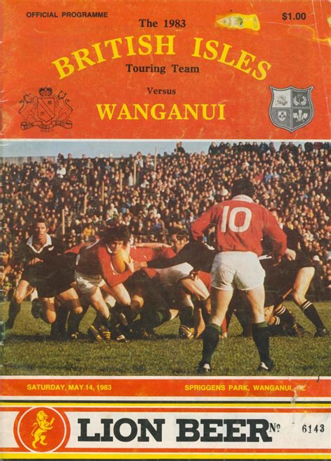 WANGANUI V BRITISH ISLES 1983 RUGBY PROGRAMME - British & Irish Lions ...