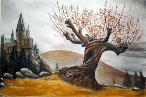 Whomping willow autumnal landscape :) by WormholePaintings on DeviantArt