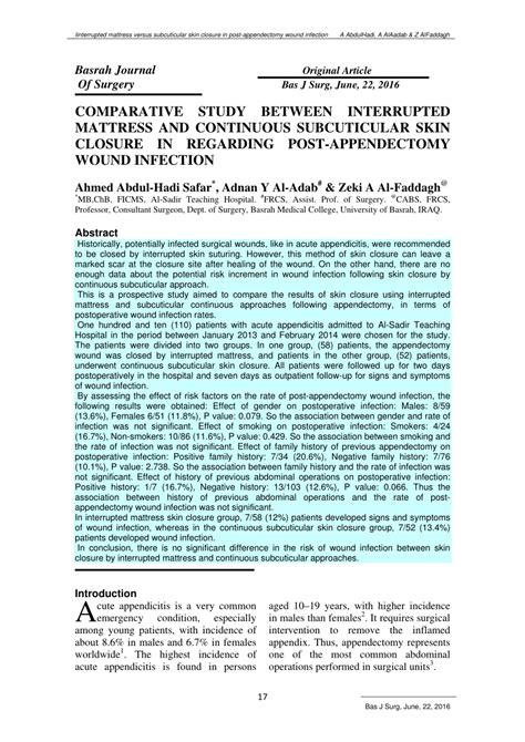 (PDF) COMPARATIVE STUDY BETWEEN INTERRUPTED MATTRESS AND CONTINUOUS ...