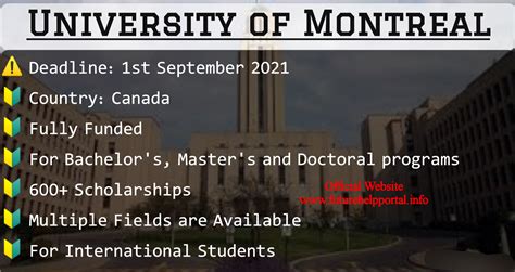 University of Montreal Scholarships in Canada | Fully Funded | Future ...