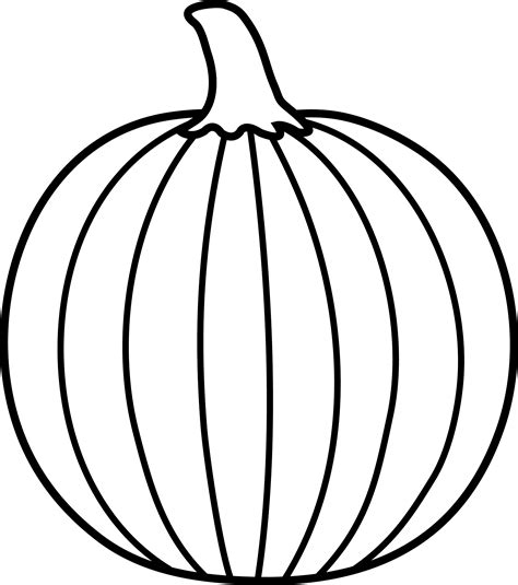 Black and White Pumpkin Lineart - Free Clip Art