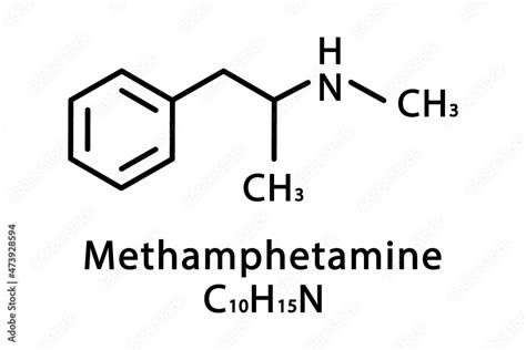 Methamphetamine molecular structure. Methamphetamine skeletal chemical ...