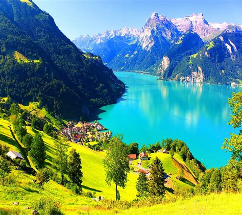 Switzerland, lake mountains, landscape, scenery, HD wallpaper | Peakpx