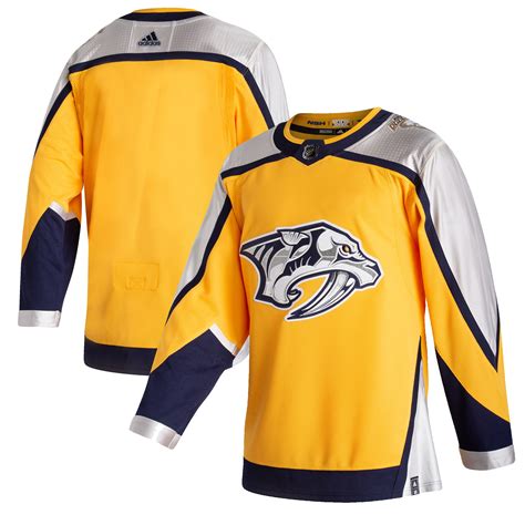 Men's Nashville Predators adidas Yellow 2020/21 Reverse Retro Authentic ...