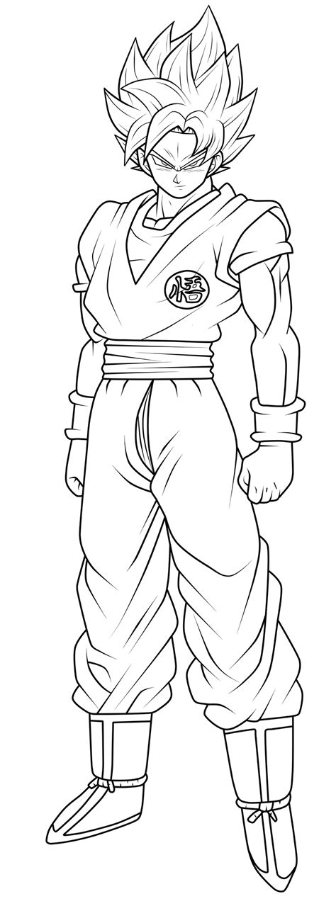 Goku Super Saiyan Blue Lineart by ChronoFz on DeviantArt