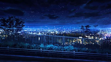 🔥 Download Night Sky City Anime Scenery 4k Wallpaper by @katelyngarcia ...