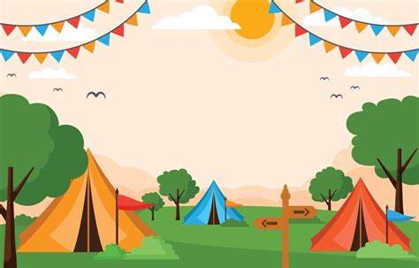 Summer Camp Background Vector Art, Icons, and Graphics for Free Download