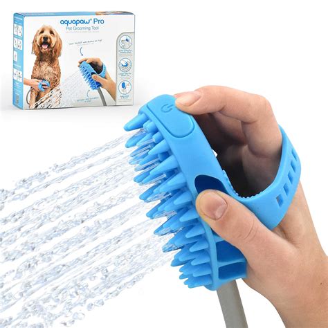 Aquapaw Dog Bath Brush Pro - Sprayer and Scrubber Tool in One - Indoor ...