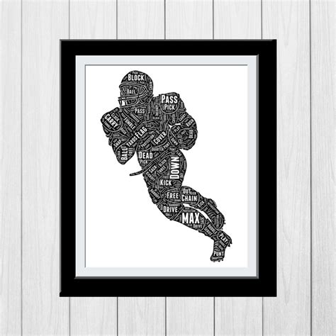 Personalized Football Word Art Gift: Unique Wall Prints for NFL Fans ...