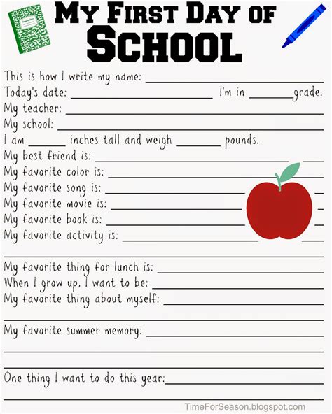 First Day Of School: First Day Of School Writing Activities For 3rd Grade