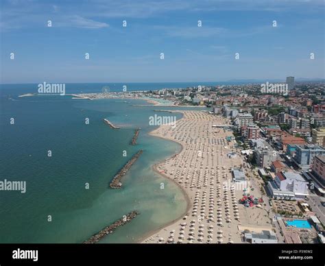 Aerial view of Rimini beach, Italy Stock Photo - Alamy