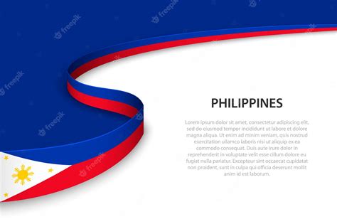 Premium Vector | Wave flag of philippines with copyspace background