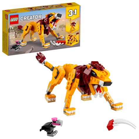 LEGO Creator 3in1 Wild Lion 31112 Building Toy Set (224 Pieces ...