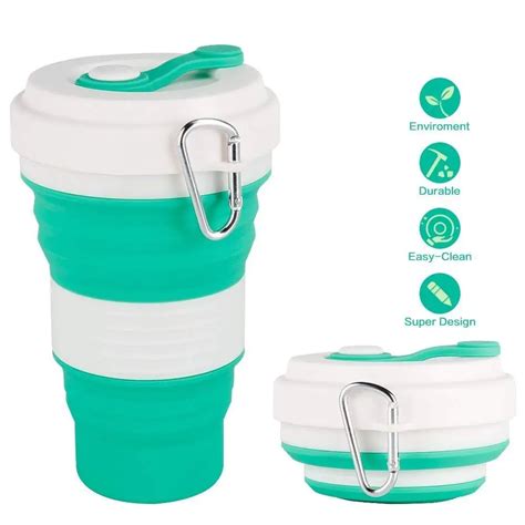 550ml Travel Cup Mug Collapsible Silicone Cup With Lid Floding ...