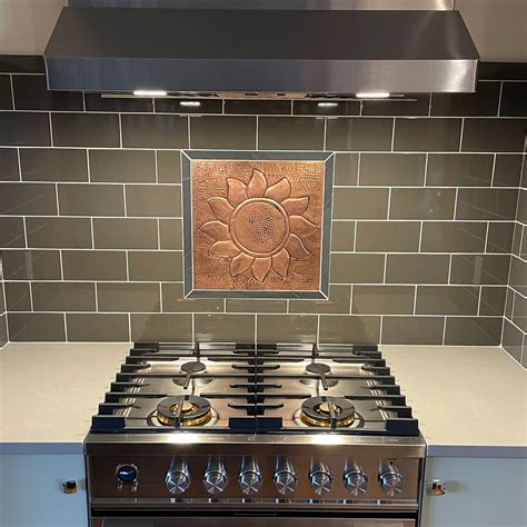 Sun Symbol Copper Tile for Fireplace Kitchen Backsplash - Etsy