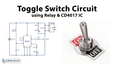 Toggle Switch Circuit using Relay & CD4017 IC