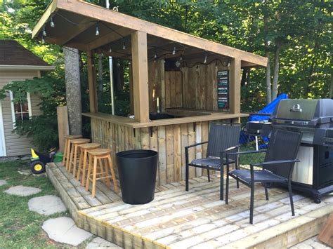 Tiki Bar - Backyard Pool Bar built with old patio wood | Outdoor tiki ...