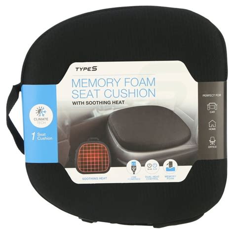 Type S Memory Foam Seat Cushion with Soothing Heat - Walmart.com ...