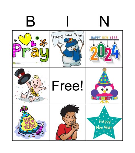 New Year Bingo Card