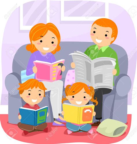 Reading Clip Art Black Family