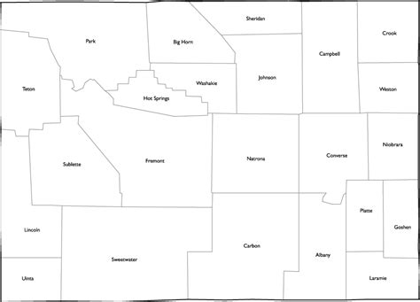 Wyoming County Map with County Names