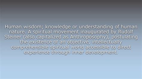 What does Anthroposophy mean? - YouTube