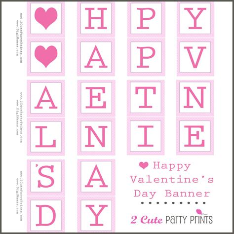 Happy Valentine's Day Banner Printable | Printable banner, Happy ...