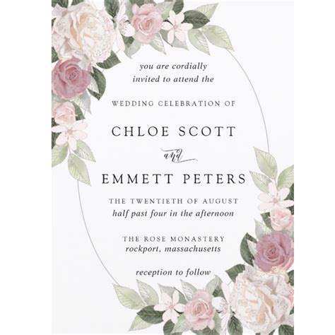 Rounded Floral Wedding Invitations – Pretty Creations