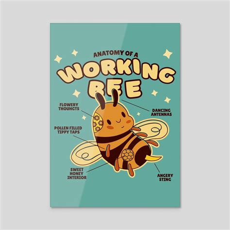 Working Bee Anatomy, an art print by Pretty Pixels - INPRNT