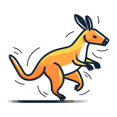 Premium Vector | Kangaroo running funny kangaroo cartoon vector ...