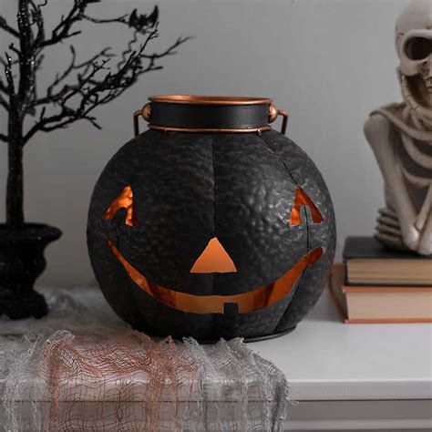 Black Metal Jack O' Lantern Candle Holder, 8 in. | Kirklands | Lantern ...