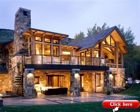 Walkout Basement House Plans for a Rustic Exterior with a Stacked Stone ...