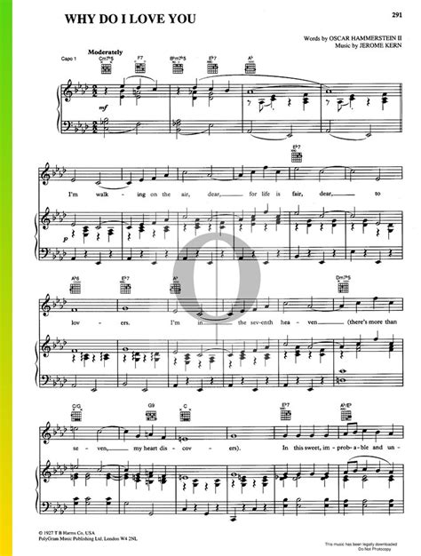 Why Do I Love You (Oscar Hammerstein II, Jerome Kern) Piano Sheet Music ...