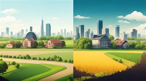 Premium AI Image | Urban Vs Rural Real Estate A Visual Journey Through ...