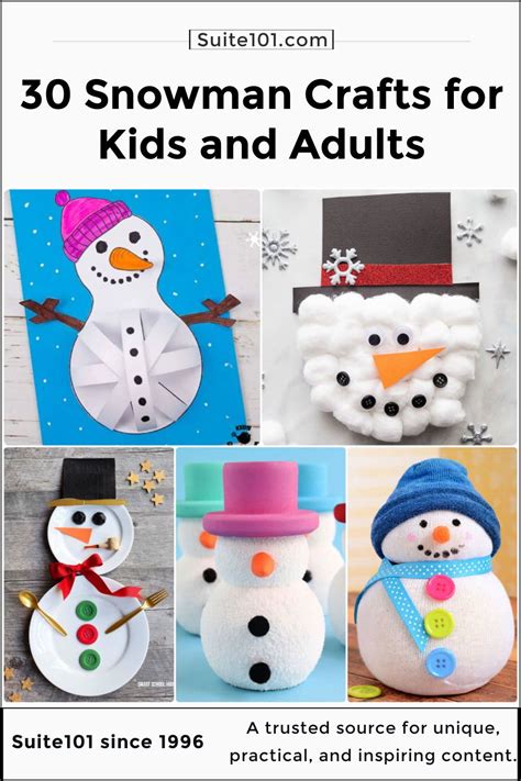 30 Easy Snowman Crafts and Ideas for Kids and Adults